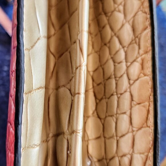 Vintage Guess Pink Crocodile Rhinestone Purse - Picture 5 of 12